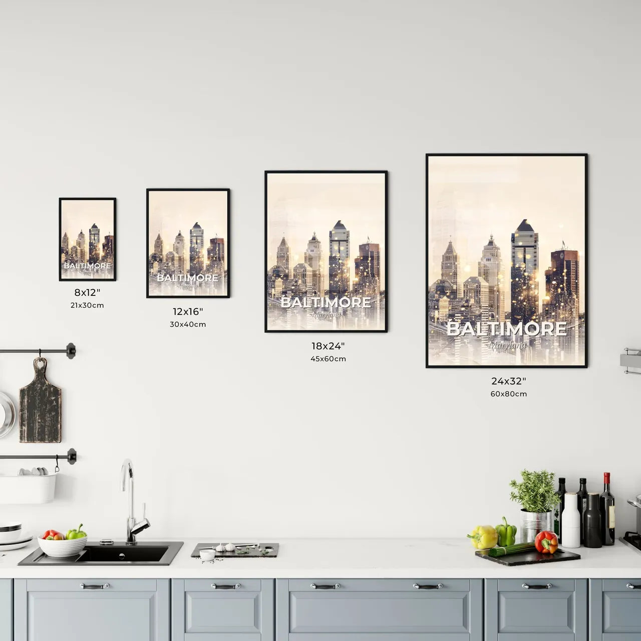 Baltimore City Skyline Art Print Office Art