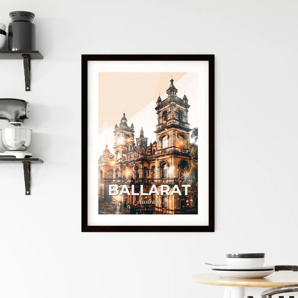Ballarat Skyline Double Exposure Composite Poster Framed Print