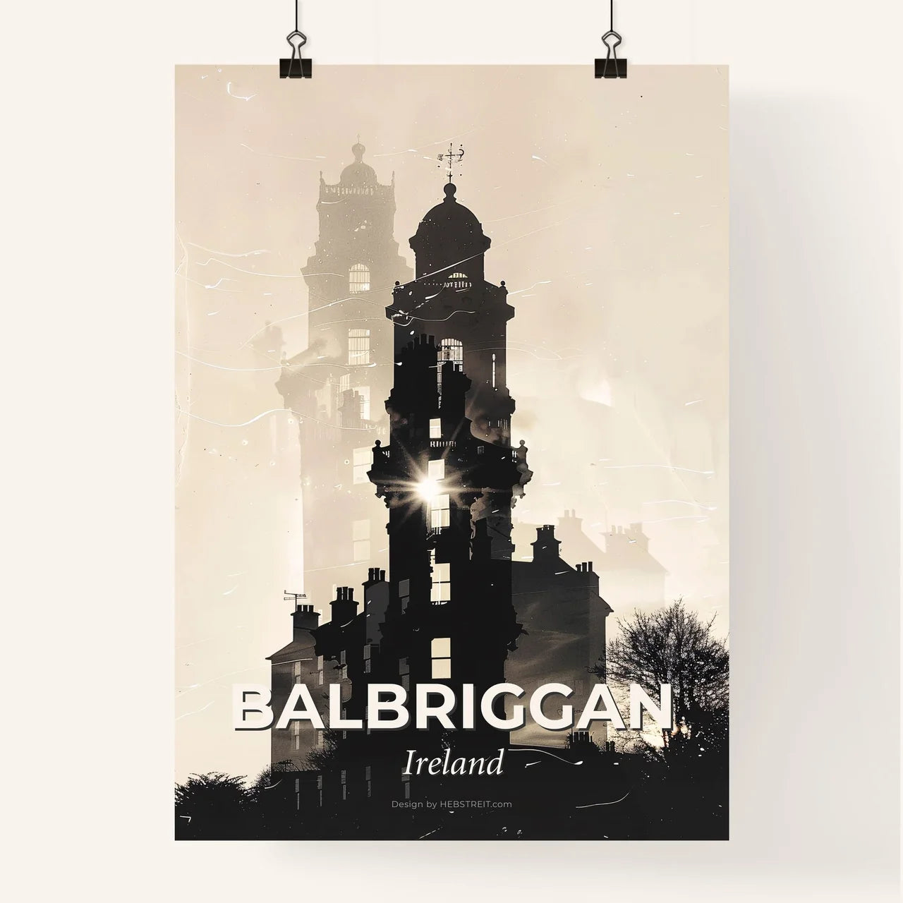 Balbriggan City Skyline Masterpiece Art Print Poster
