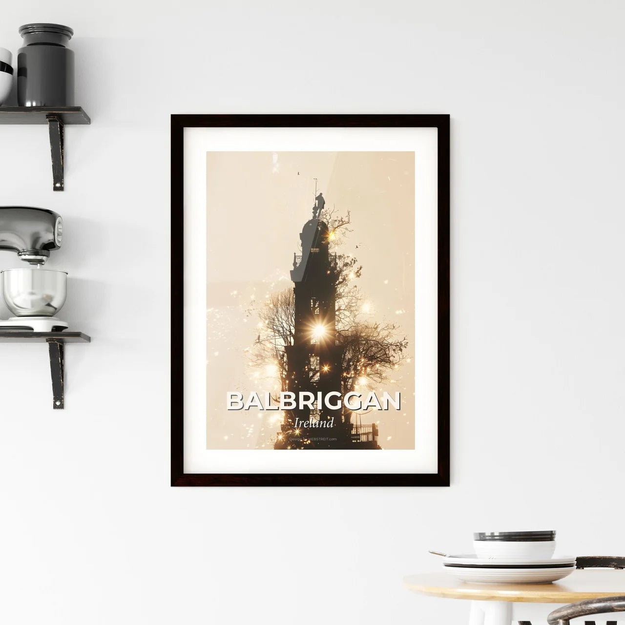 Balbriggan City Skyline Double Exposure Art Framed Print