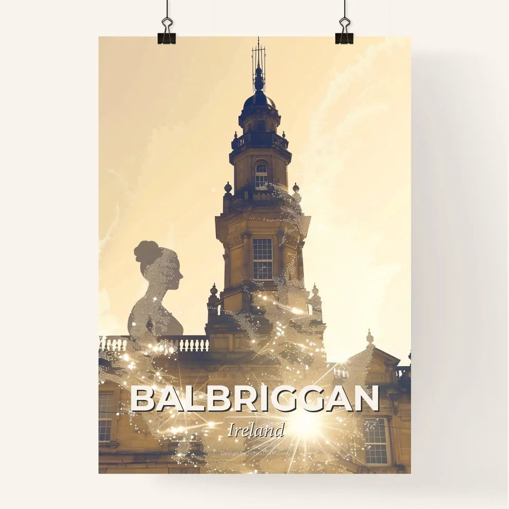 Balbriggan Skyline Cityscape Beige Sparkle Poster Poster