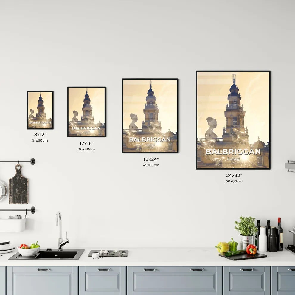 Balbriggan Skyline Cityscape Beige Sparkle Poster Office Art
