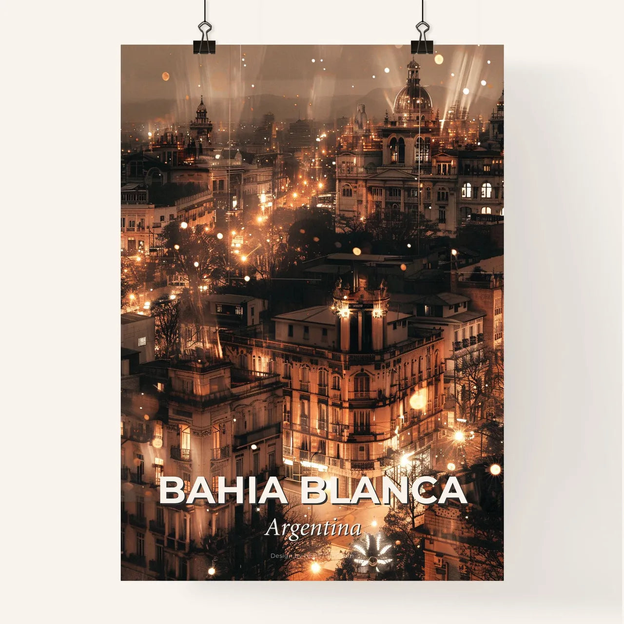 Bahia Blanca City Skyline Composite Poster Art Poster