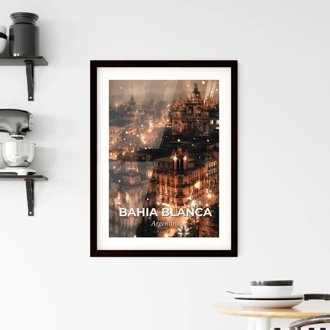 Bahia Blanca City Skyline Composite Poster Art Framed Print