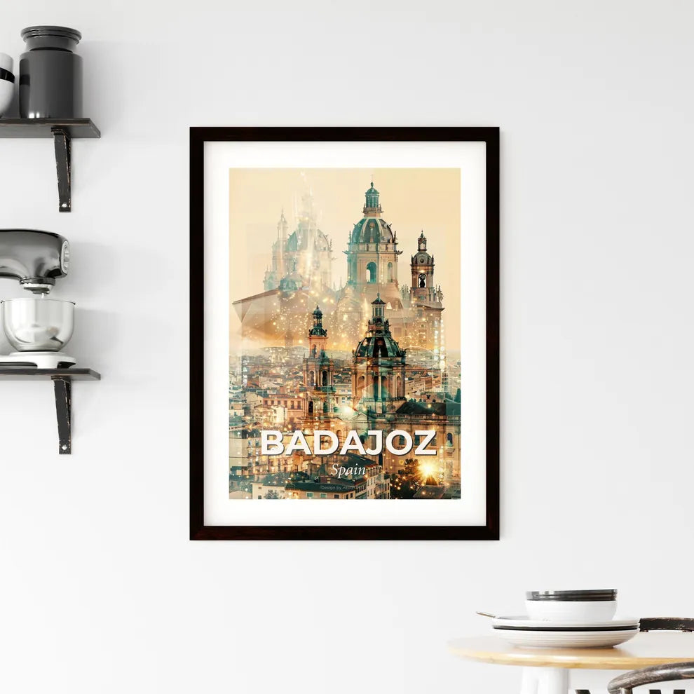 Badajoz Cityscape Skyline Composite Artwork Print Framed Print