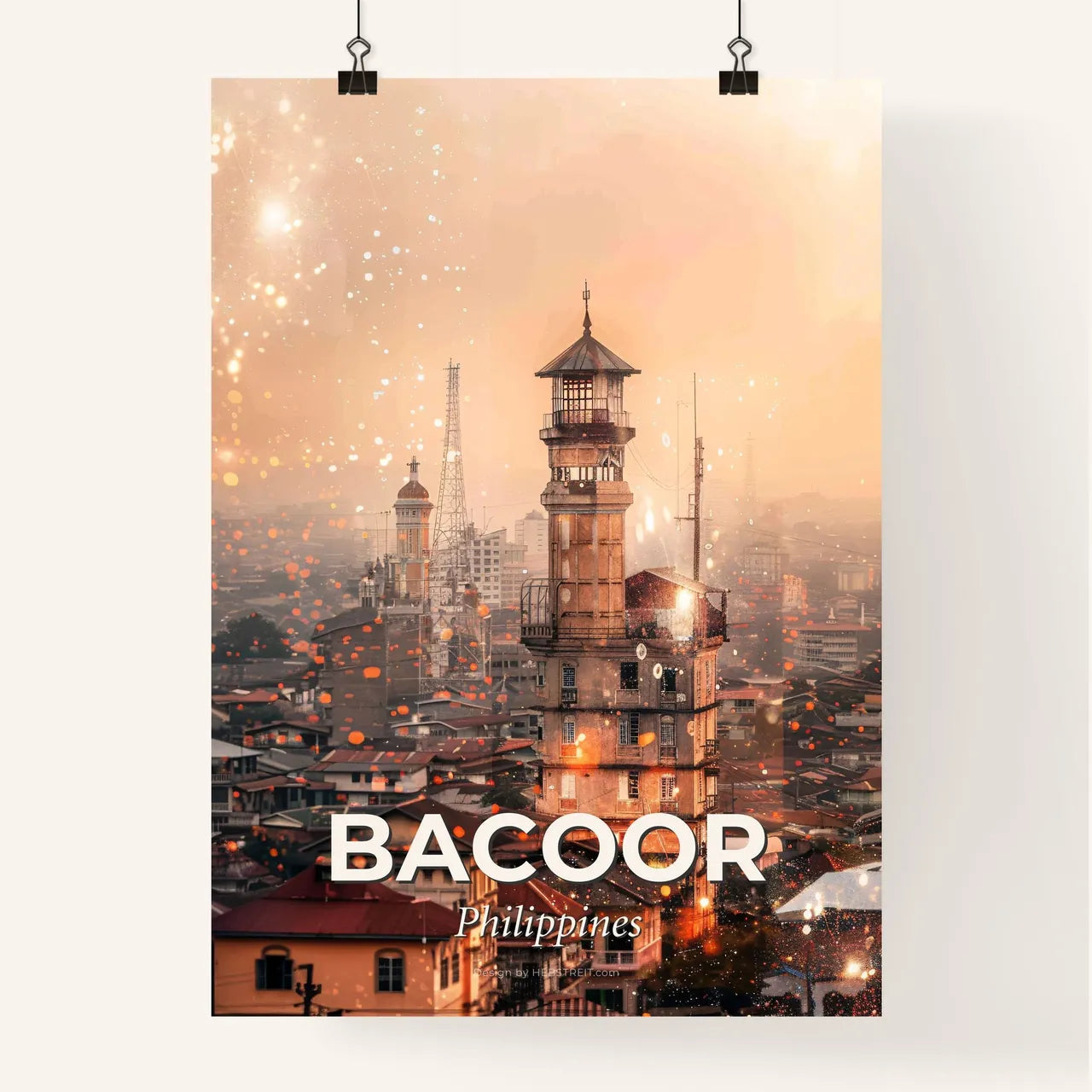 Bacoor Skyline Double Exposure Poster Poster