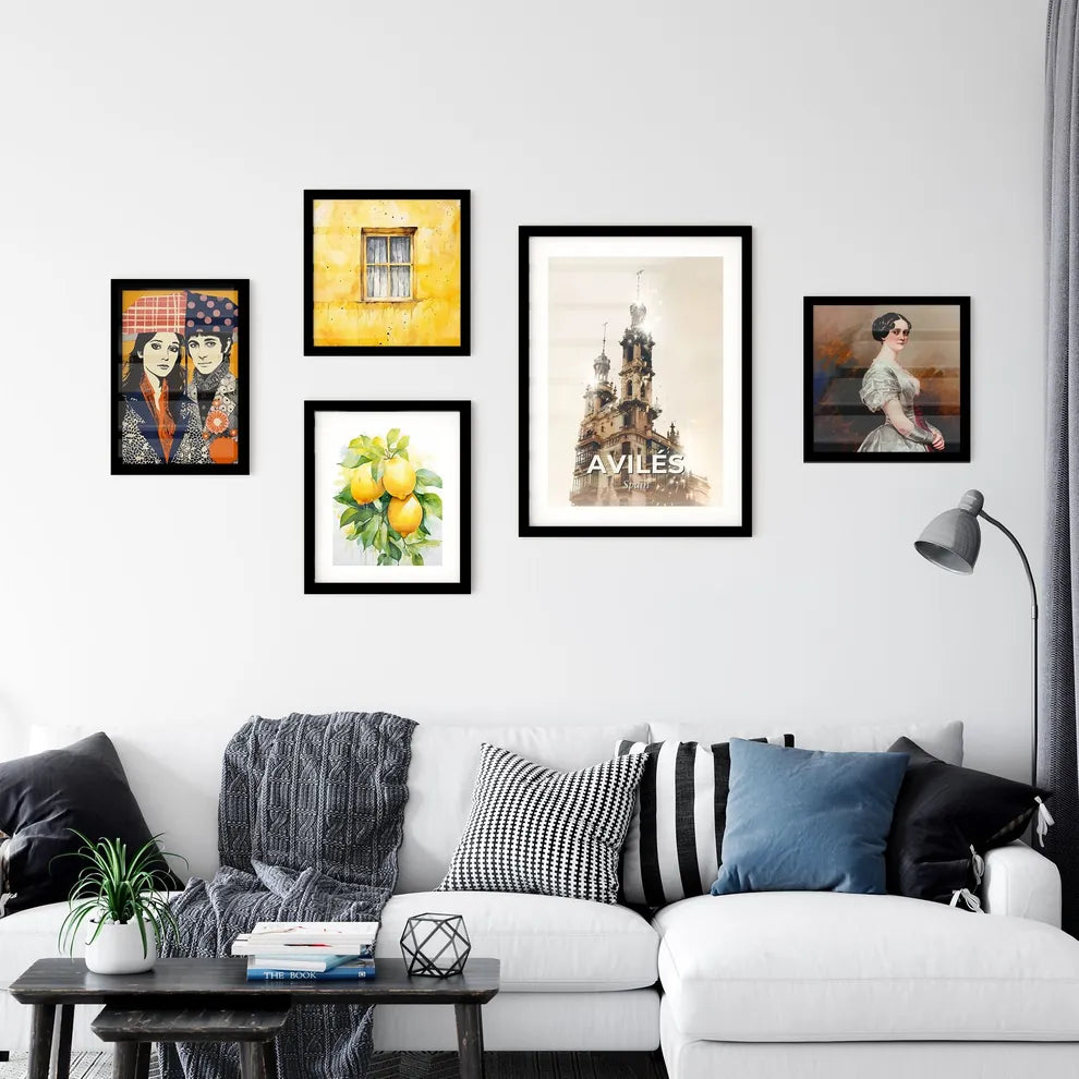 Avilés City Art Skyline Composite Poster Design Wall Art