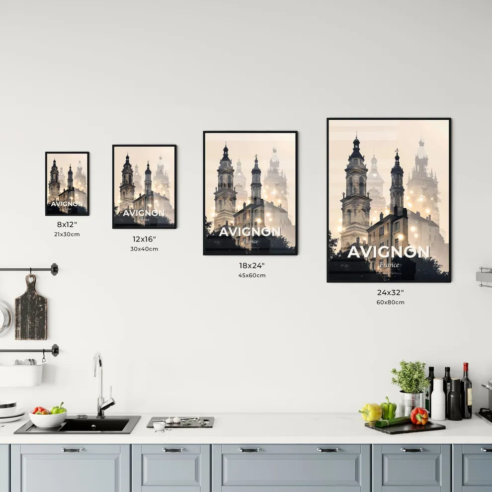 Avignon Skyline in Double Exposure Composite Art Office Art