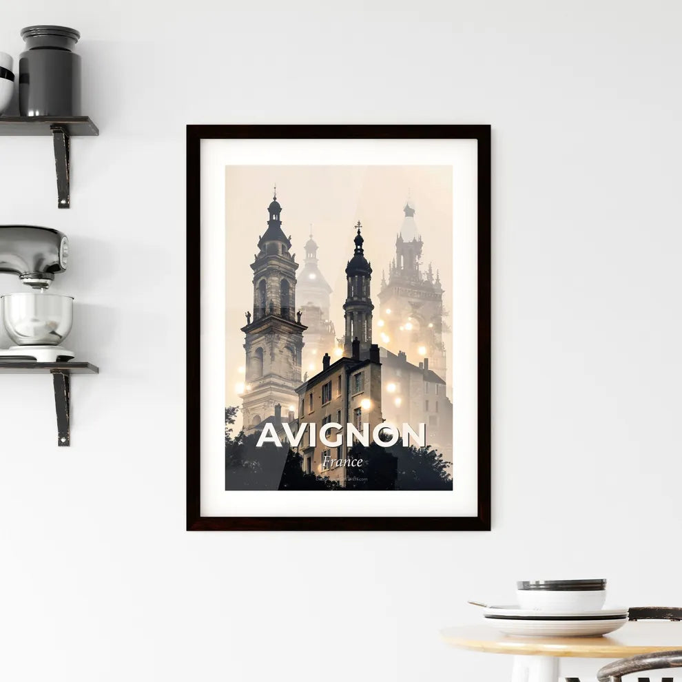 Avignon Skyline in Double Exposure Composite Art Framed Print