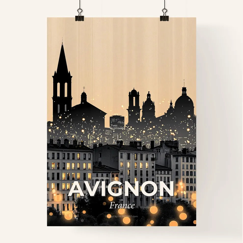 Avignon Art Skyline Silhouette Composite Poster Poster