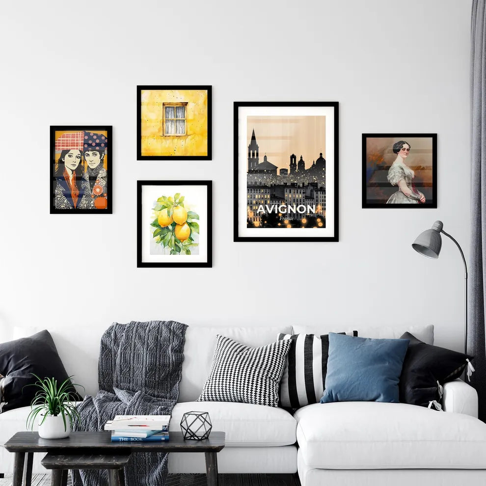 Avignon Art Skyline Silhouette Composite Poster Wall Art