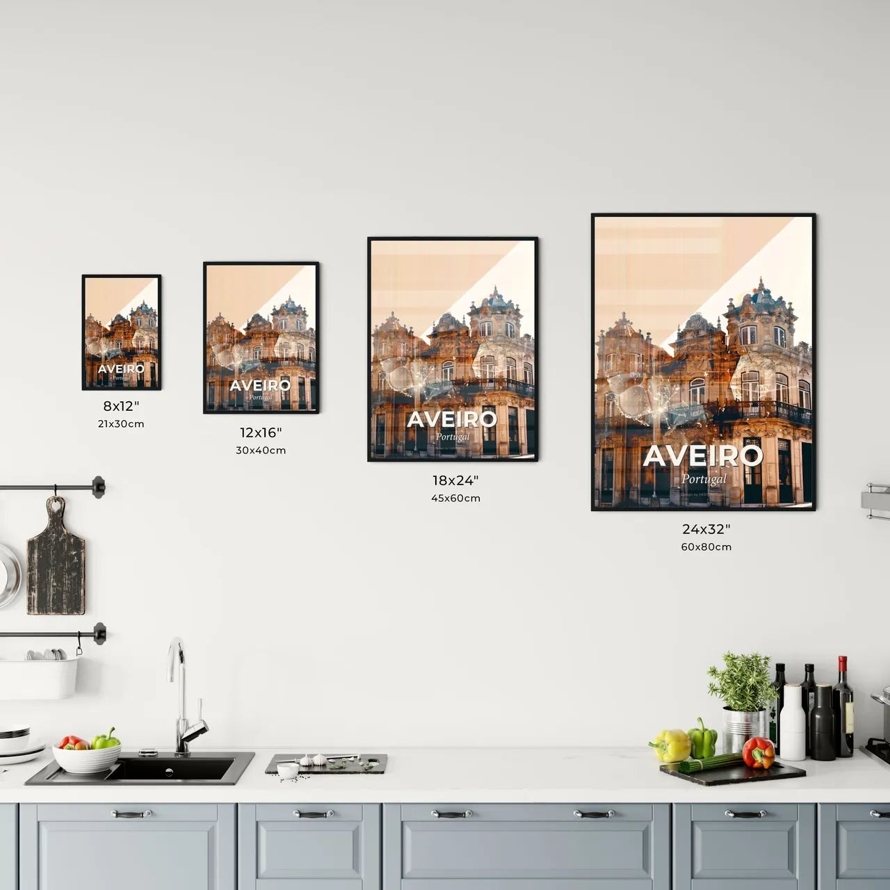 Aveiro Cityscape Skyline Colors Poster Art Office Art