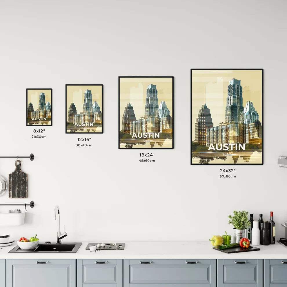 Austin: Cityscape Dream in Beige Office Art