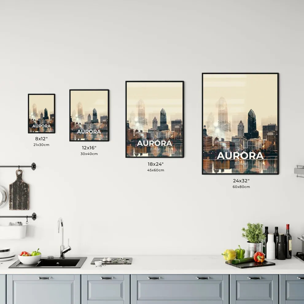 Aurora Architecture Art: City Skyline Sparks Office Art