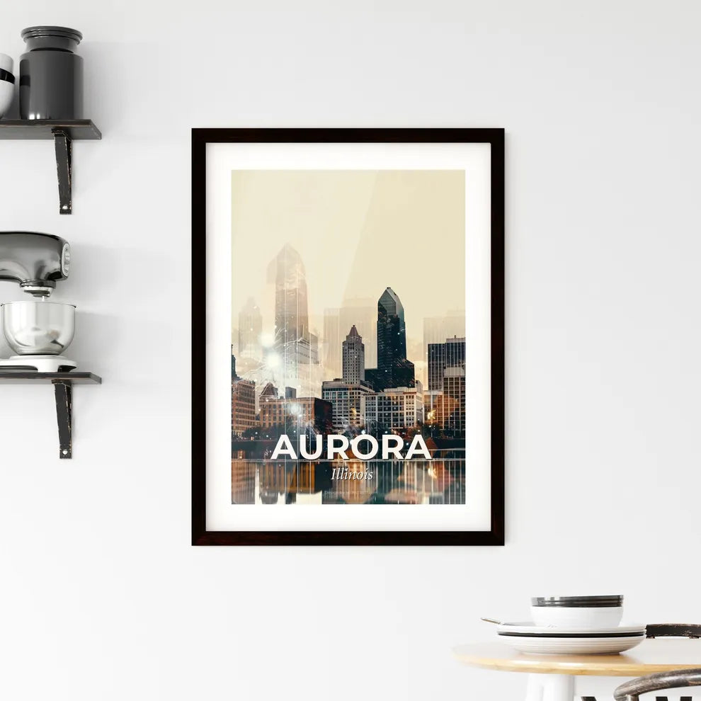 Aurora Architecture Art: City Skyline Sparks Framed Print