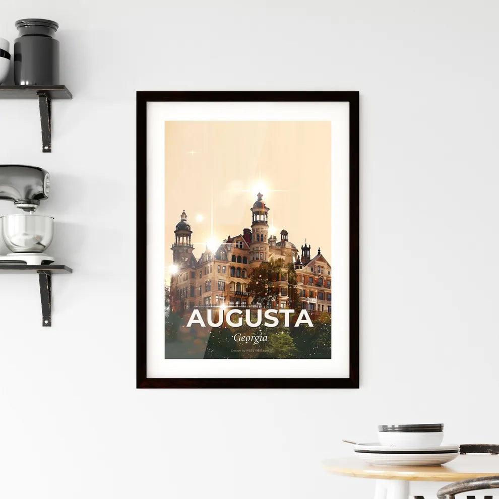 Augusta Skyline Double Exposure Art Poster Framed Print