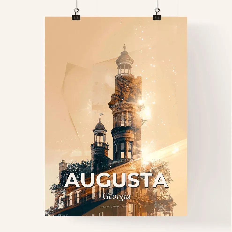 Augusta: Art Deco City Skyline Poster Poster