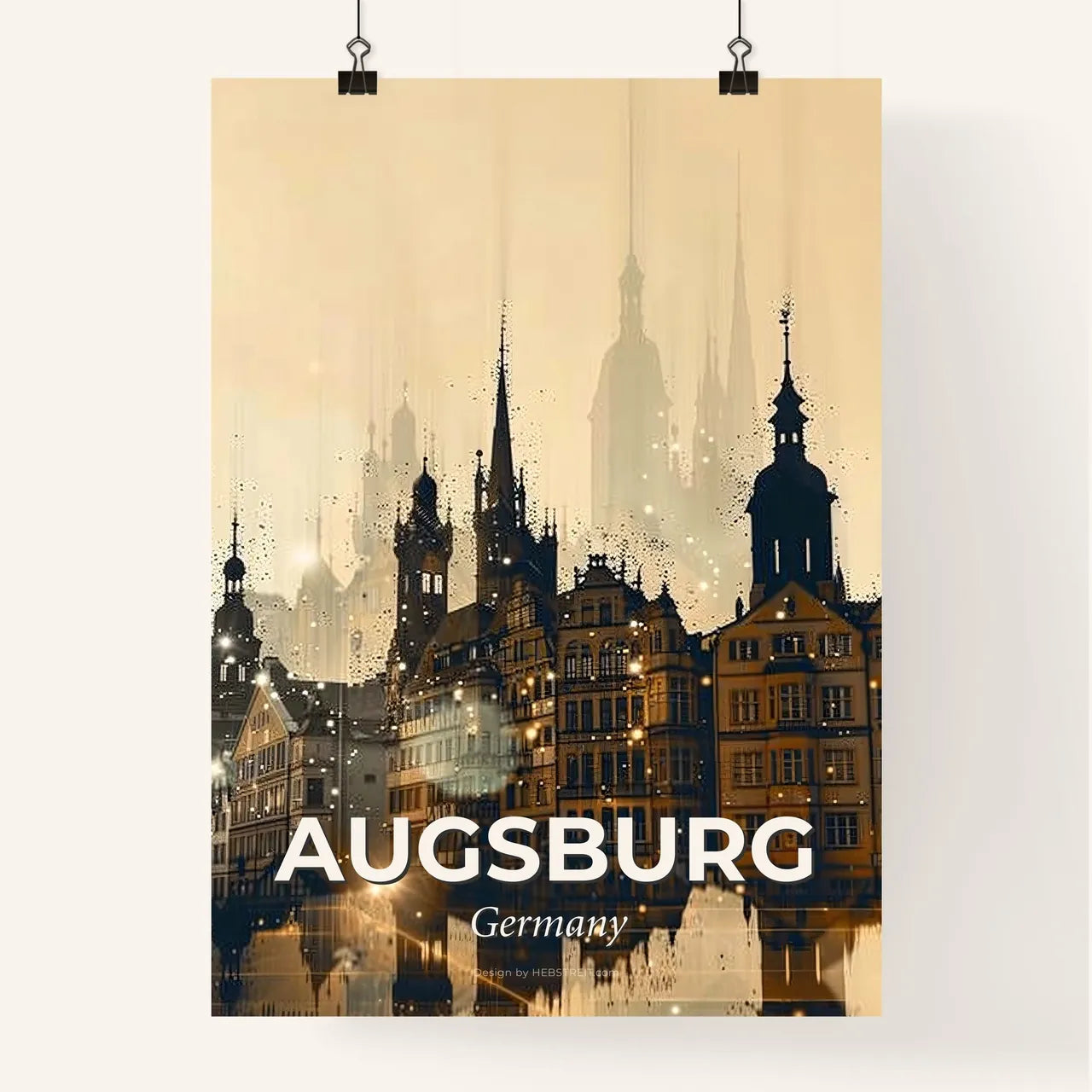 Augsburg, City Skyline Silhouette Poster Delight Poster