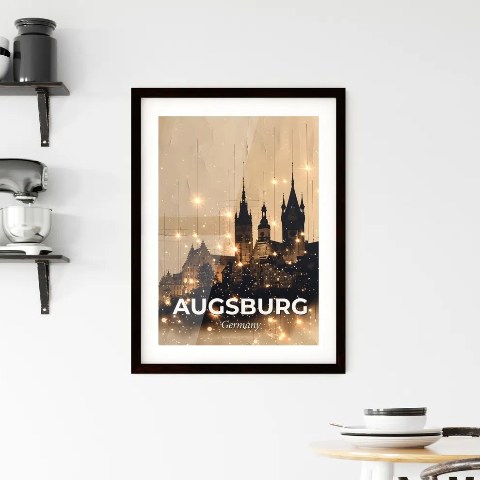 Augsburg Skyline Double Exposure Composite Art Framed Print
