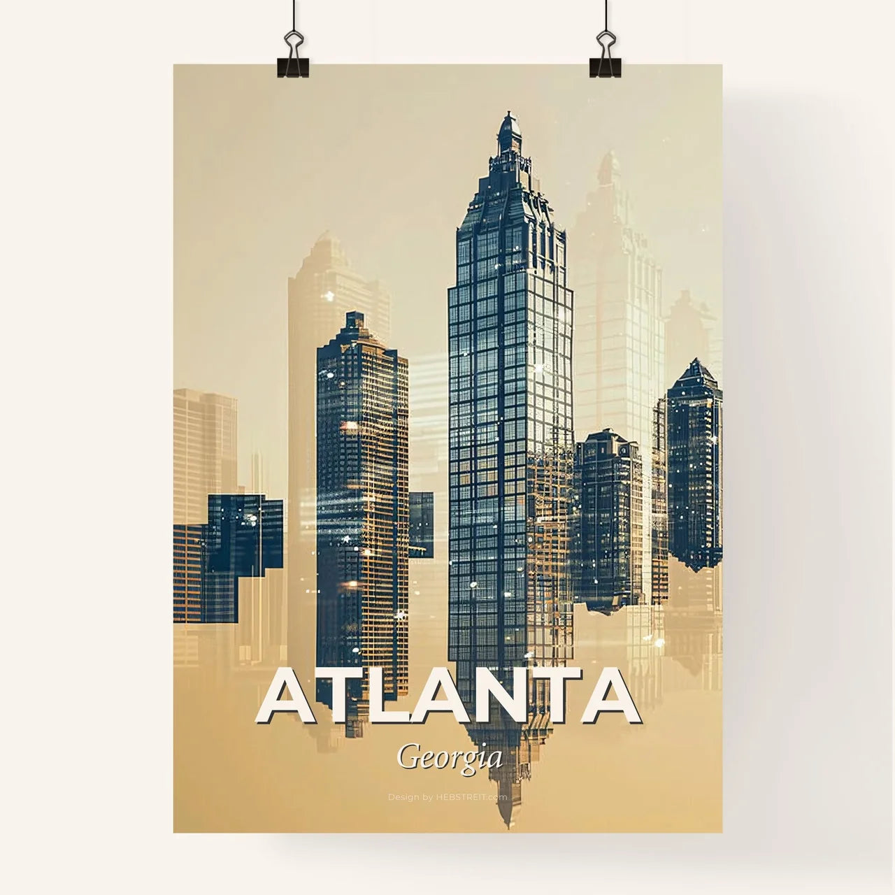 Atlanta Skyline Cityscape Architecture Icon Poster Art Poster