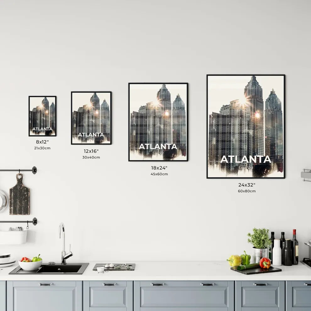 Atlanta Skyline Cityscape Double Exposure Office Art