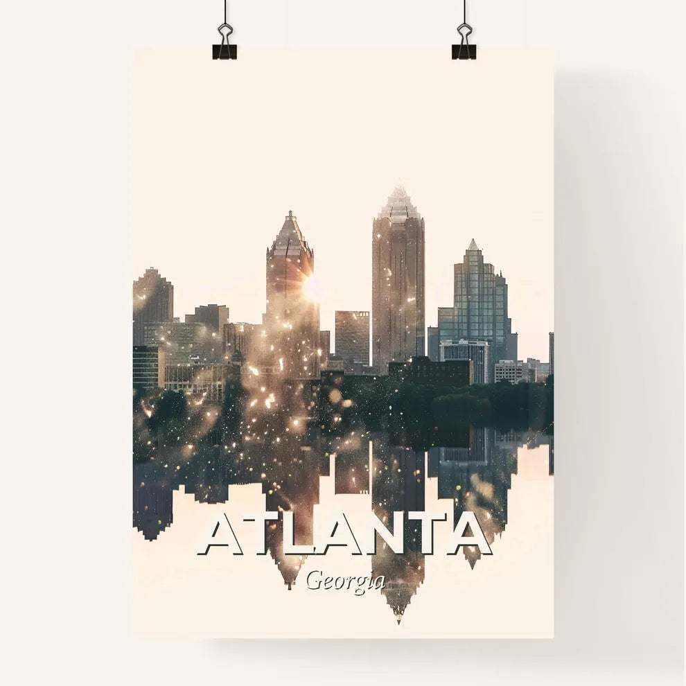 Atlanta City Skyline Art: Subtly Enchanting Poster