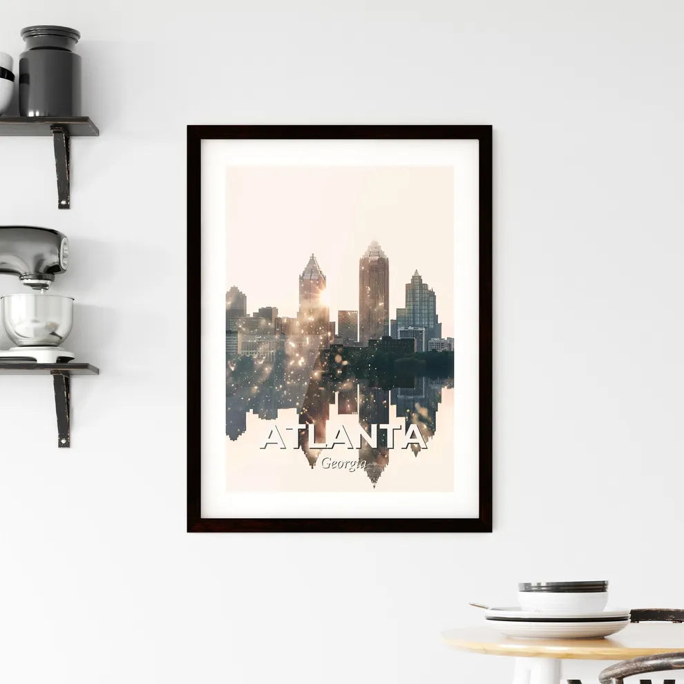 Atlanta City Skyline Art: Subtly Enchanting Framed Print