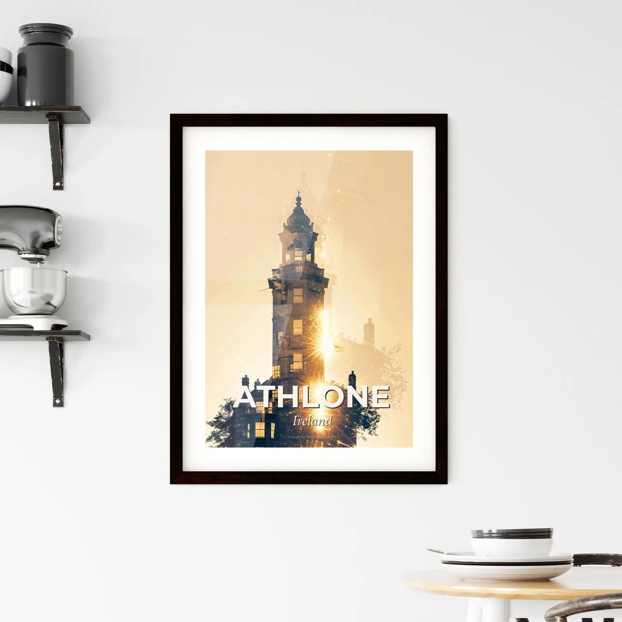 Athlone Skyline Double Exposure Art Print Framed Print