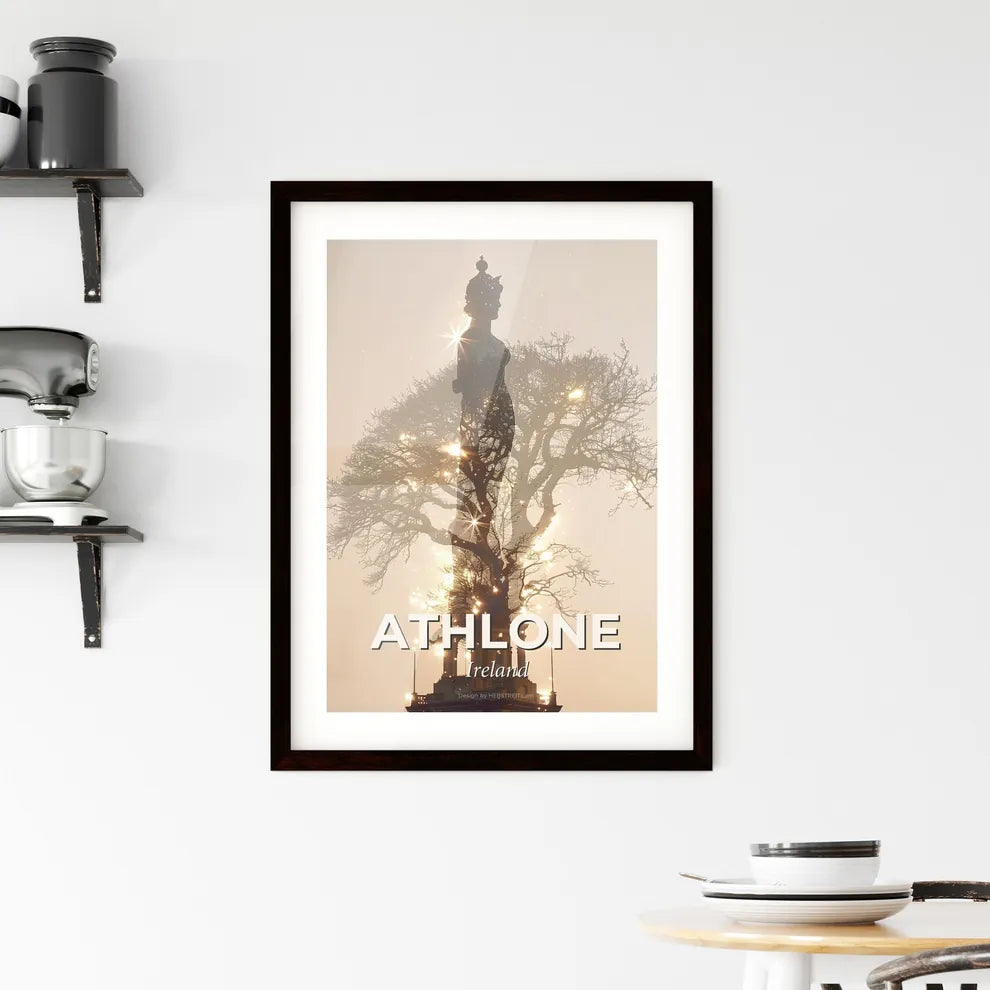 Athlone Double Exposure Skyline Cityscape Artwork Framed Print
