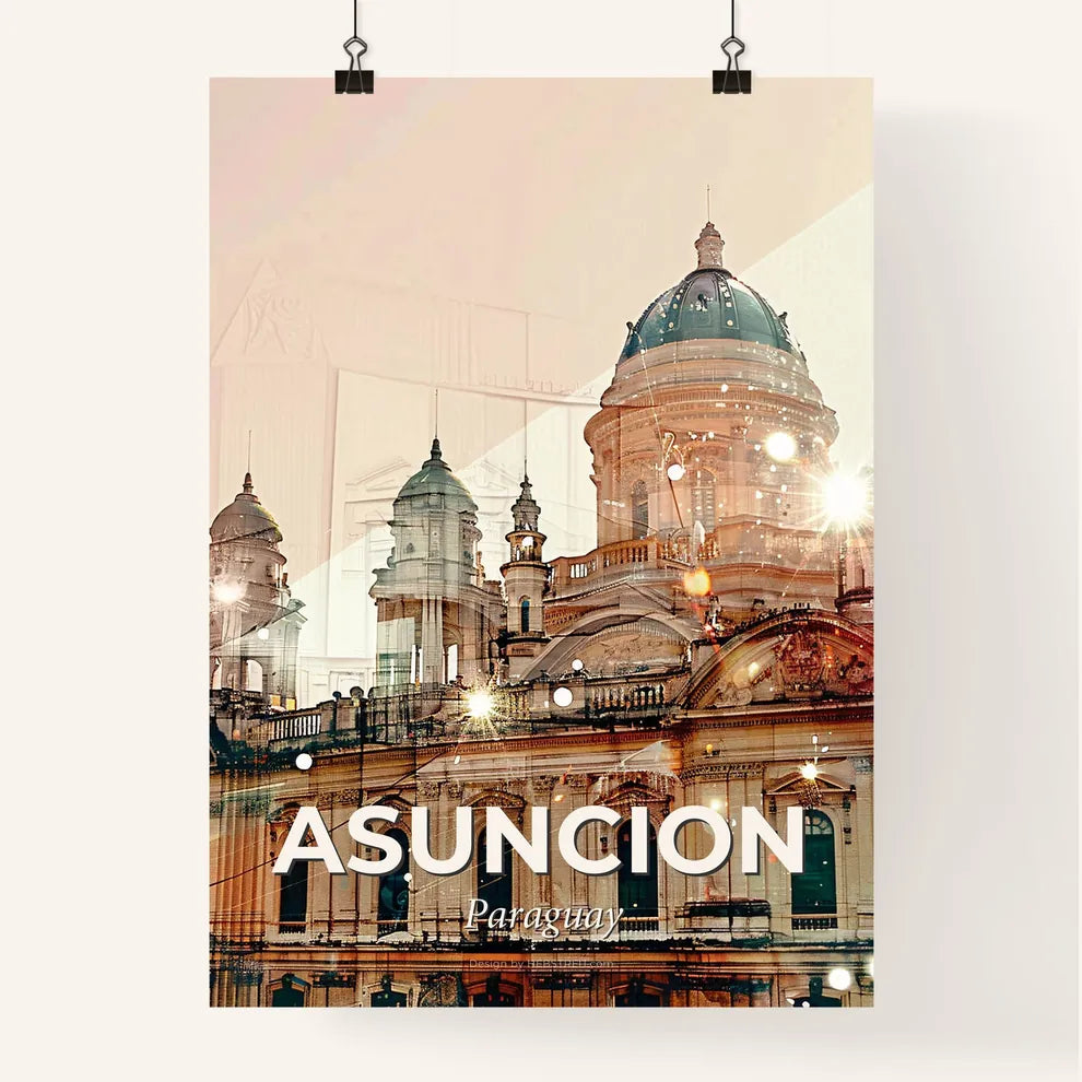 Asuncion City Panorama Skyline Art Poster