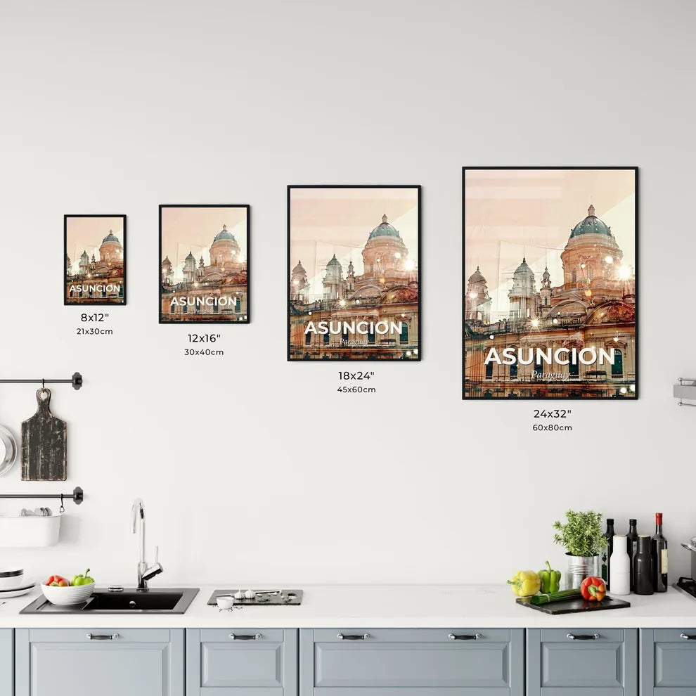 Asuncion City Panorama Skyline Art Office Art