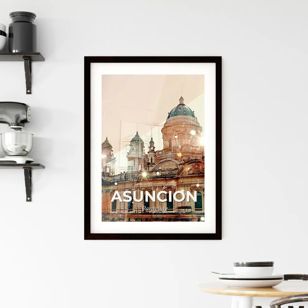 Asuncion City Panorama Skyline Art Framed Print