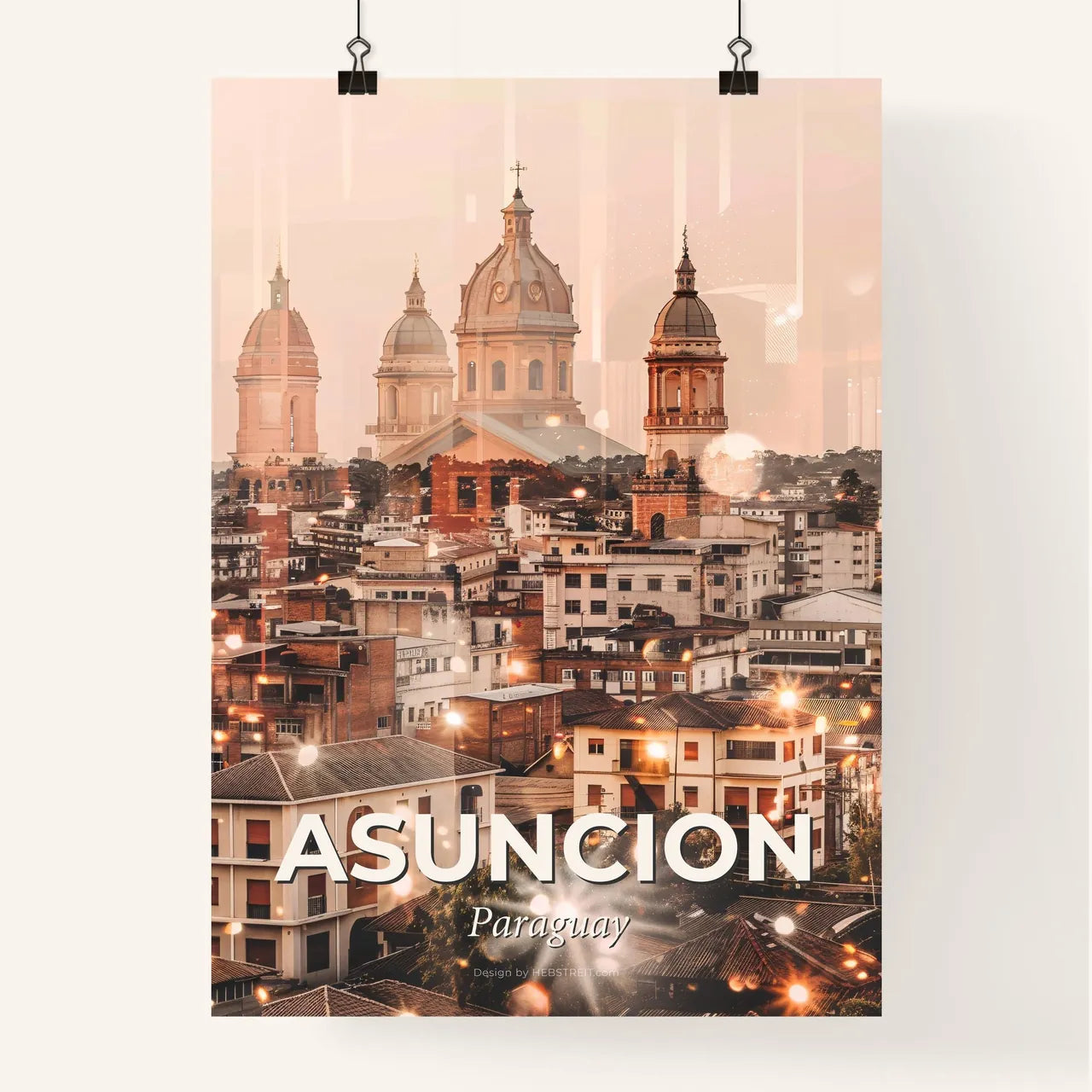 Asuncion, Paraguay: Skyline Symphony of History and Sparkle Poster