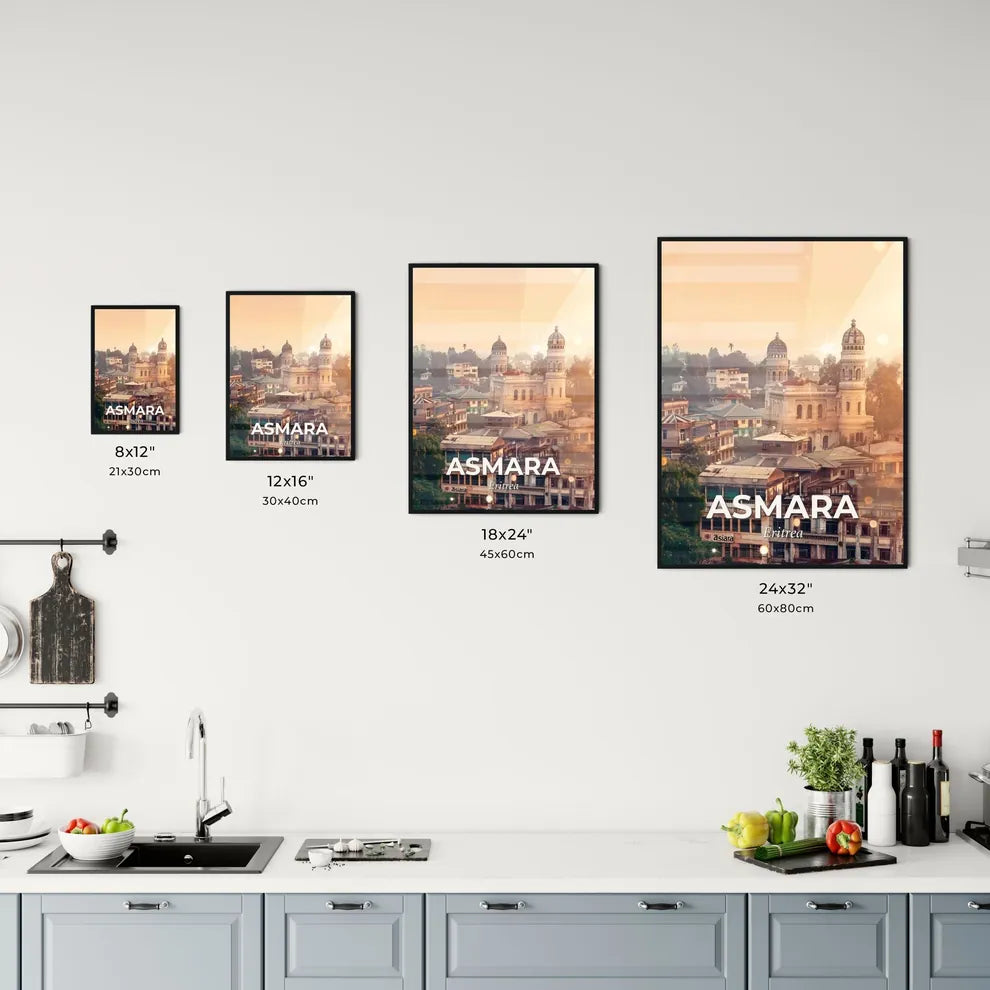 Asmara Eritrea Skyline Architectural Cityscape Poster Art Office Art