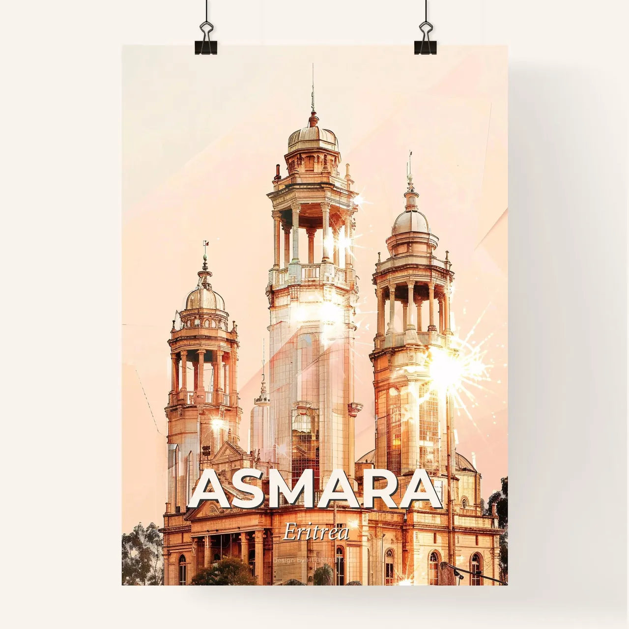 Asmara Eritrea Skyline Composite Art Poster Poster
