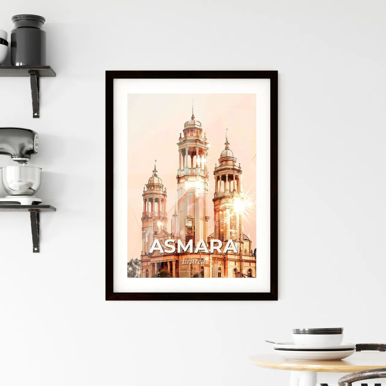 Asmara Eritrea Skyline Composite Art Poster Framed Print