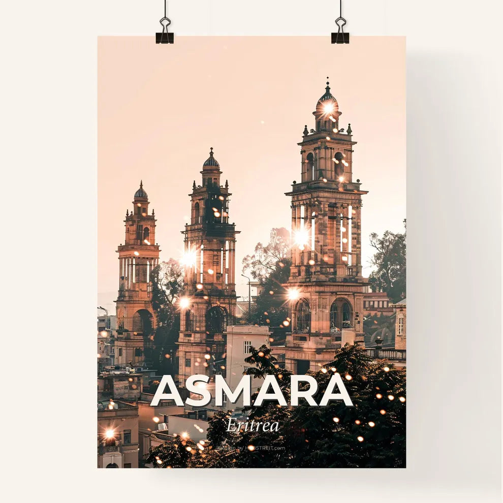 Asmara City Lights Skyline Composite Art Poster Poster