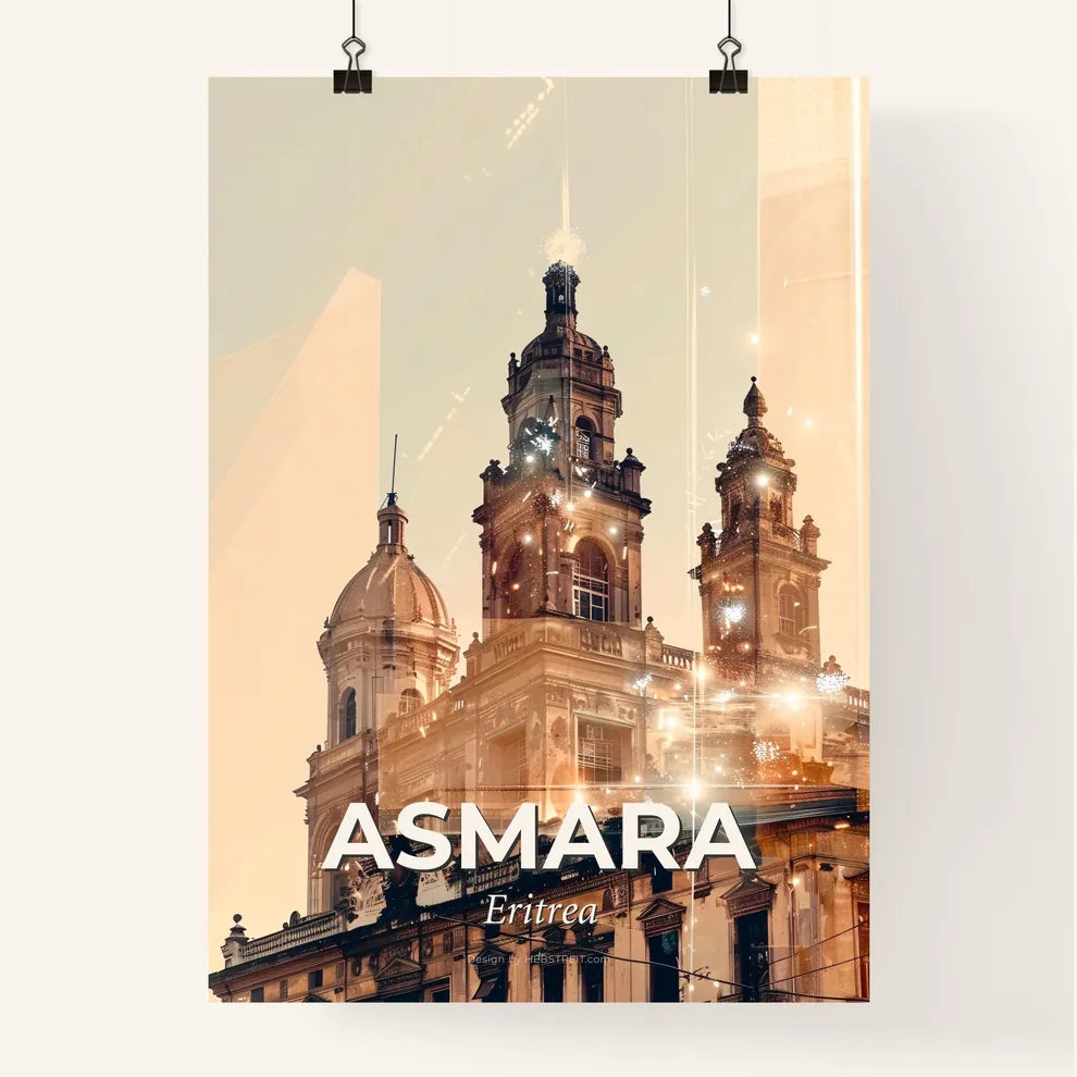 Asmara Eritrea Skyline Double Exposure Composite Art Poster