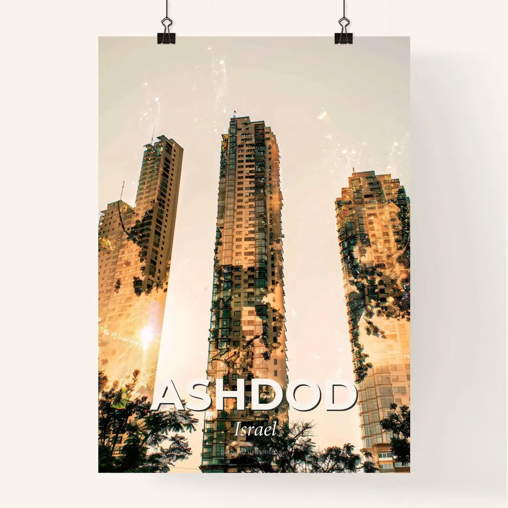Ashdod Israel Skyline Composite Art Poster Poster