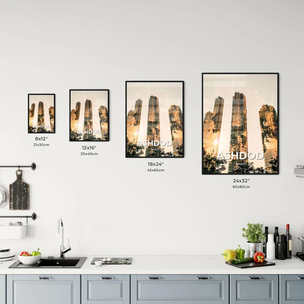 Ashdod Israel Skyline Composite Art Poster Office Art