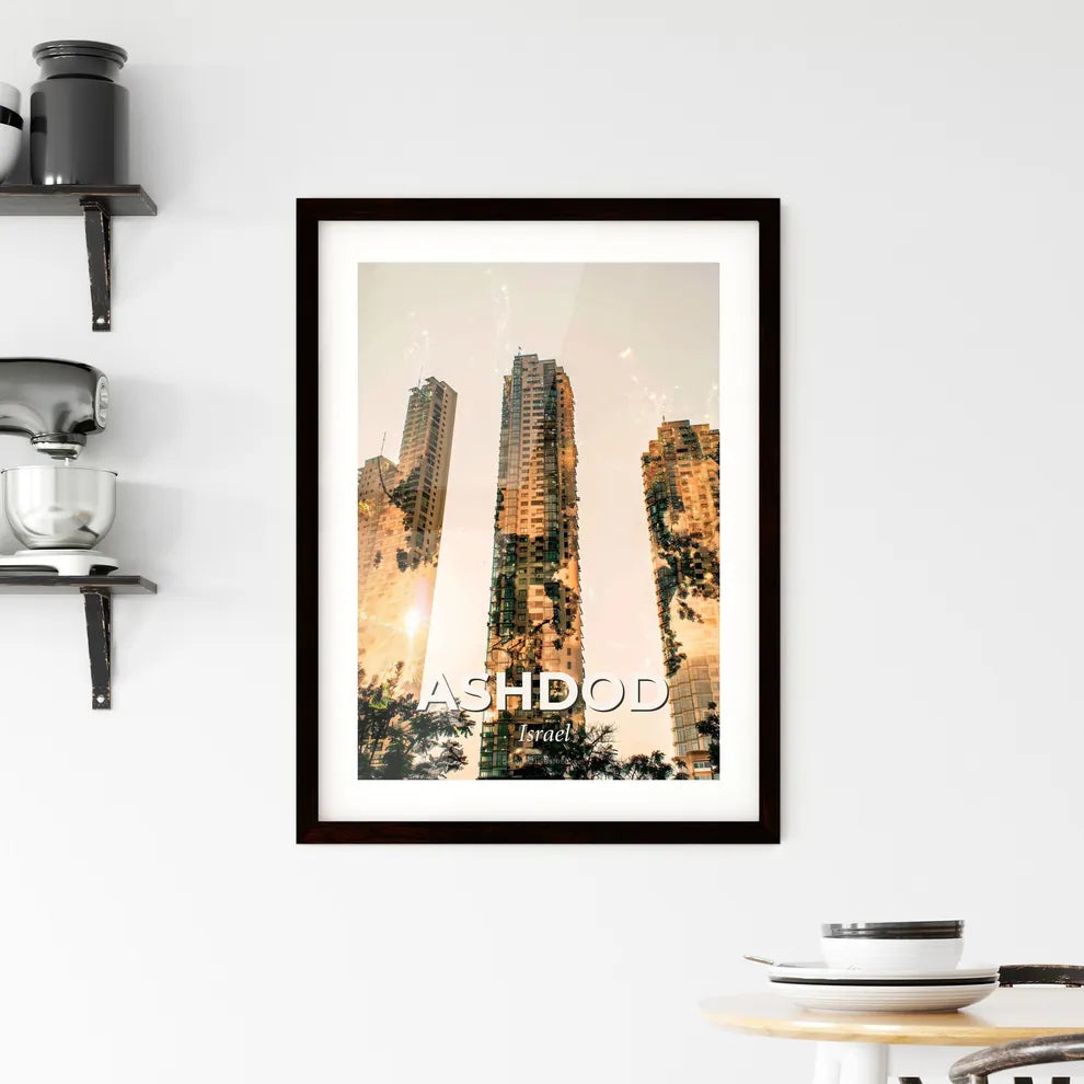 Ashdod Israel Skyline Composite Art Poster Framed Print