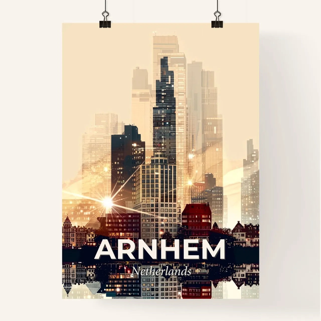 Arnhem Skyline Cityscape City Lights Landscape Poster