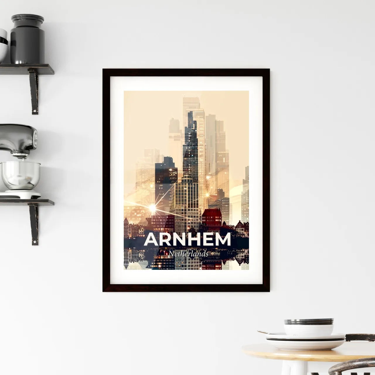 Arnhem Skyline Cityscape City Lights Landscape Framed Print