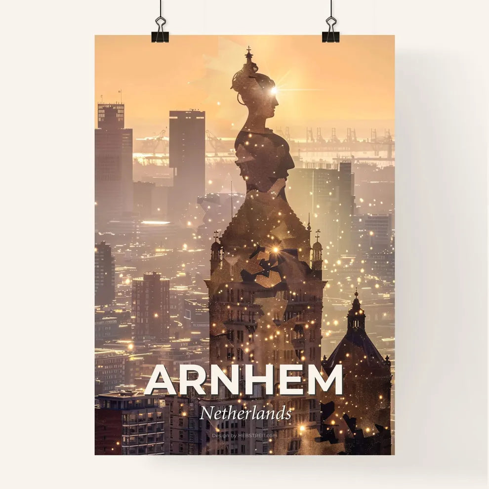 Arnhem: Double Exposure City Skyline Composite Art Print Poster