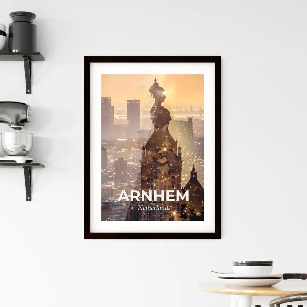 Arnhem: Double Exposure City Skyline Composite Art Print Framed Print