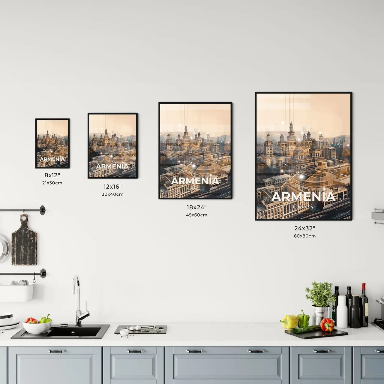 Armenia Skyline Double Exposure Poster Art Office Art