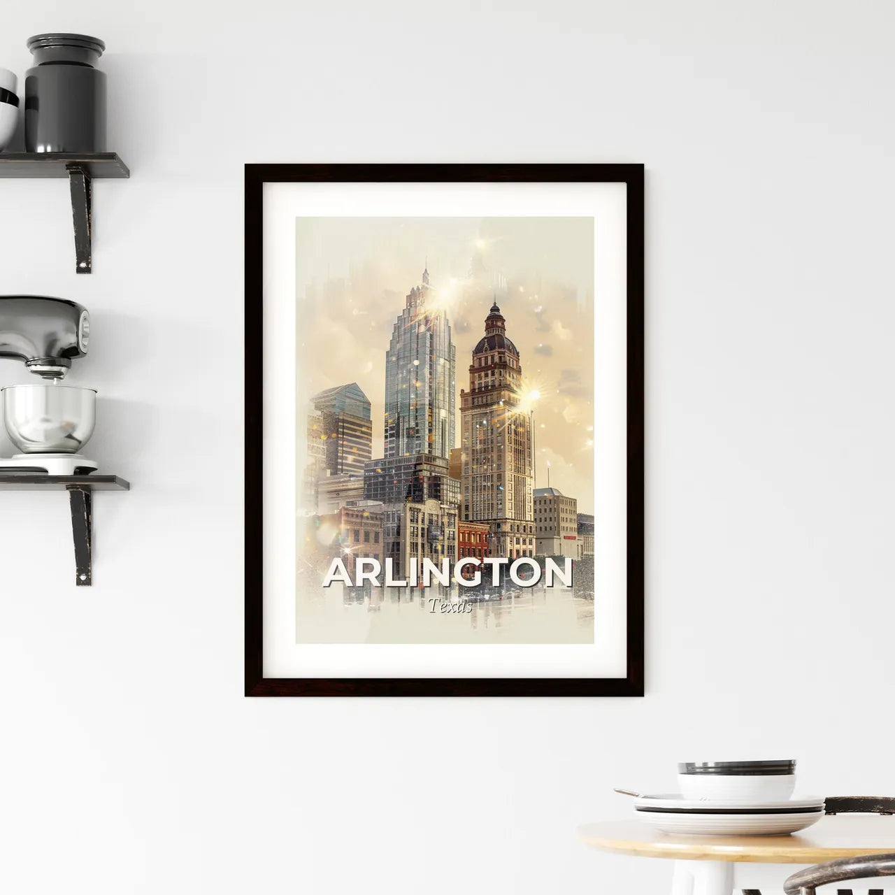 Arlington Skyline: City Lights, Sparkling Charm Framed Print
