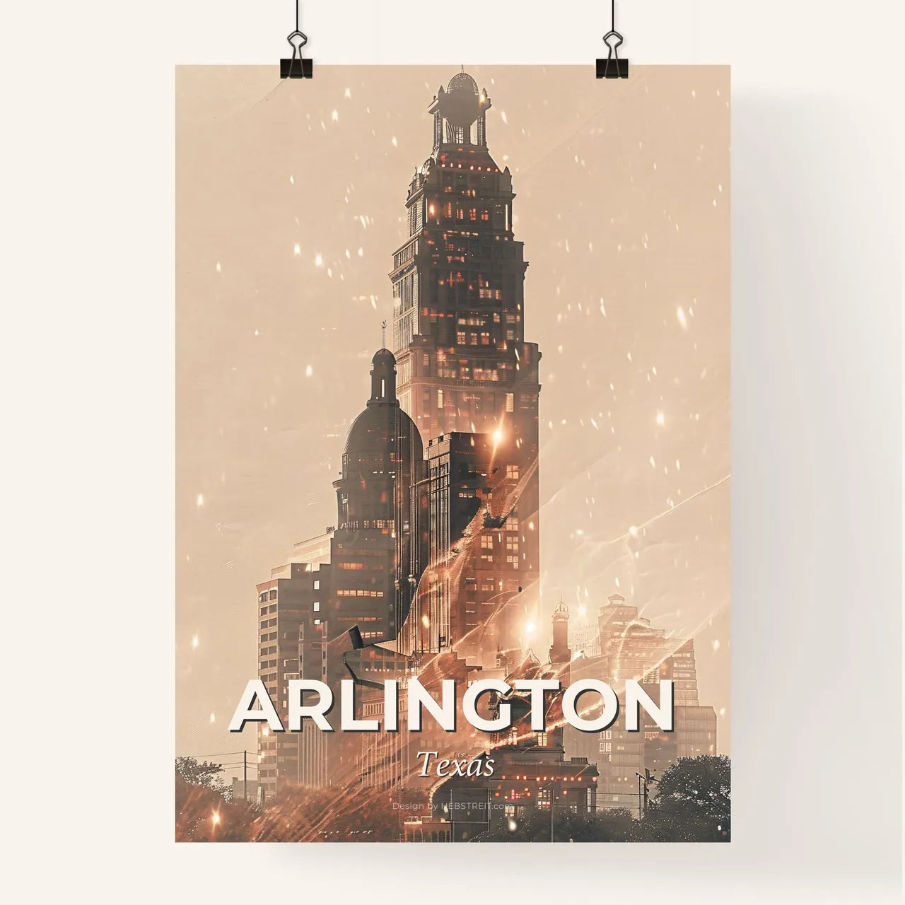 Arlington City Skyline Art Composite Poster