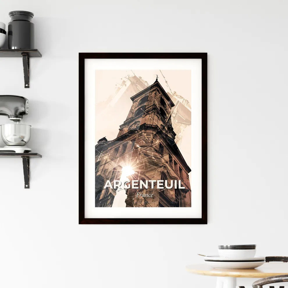 Argenteuil Double Exposure Skyline Poster Art Framed Print
