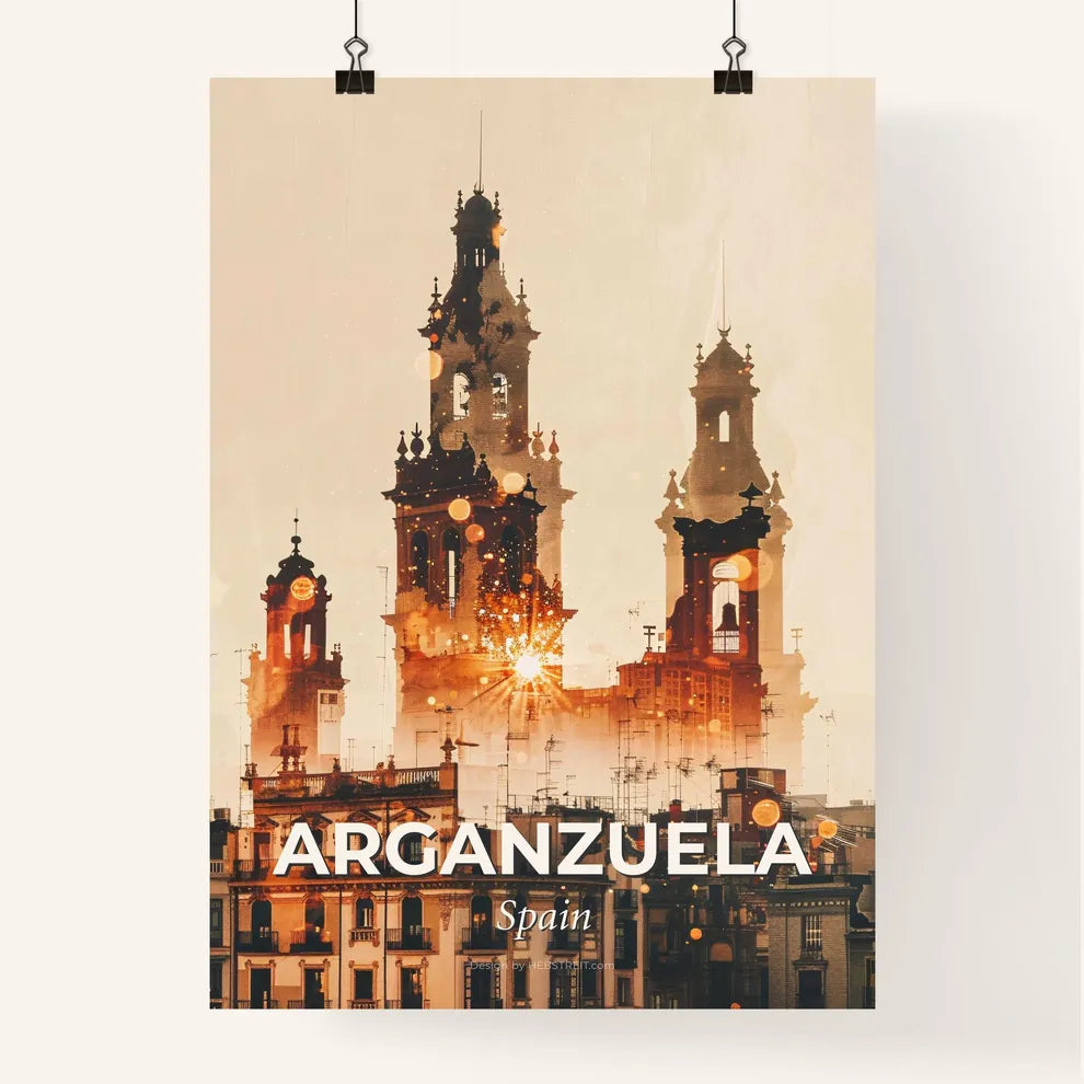 Arganzuela Skyline: Vibrant and Sparkling Poster Art Poster